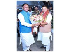 Odisha CM welcomes BJP chief Nitin Nabin in Bhubaneswar for his 2-day visit