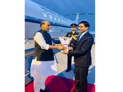 
      
      Defence Minister Rajnath Singh arrives in South Korea
      
      