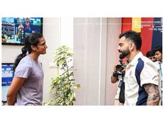 
      
      PV Sindhu meets Virat Kohli at RCB Indian Sports Summit
      
      