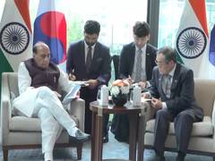 
      
      Rajnath Singh holds meeting with South Korea's DAPA Minister
      
      