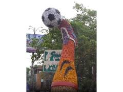 Malappuram welcomes FIFA World Cup with giant football sculpture made of plastic bottles