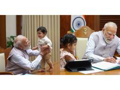 
      
      PM Modi shares heartwarming moments with Naidu's children
      
      