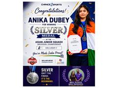 
      
      Anika Dubey wins silver medal at Asian Junior Squash Championship
      
      