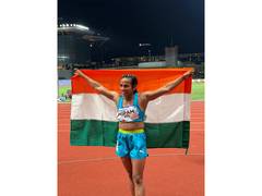 
      
      A memorable debut for sprinter Nipam, wins 100m bronze 
      
      