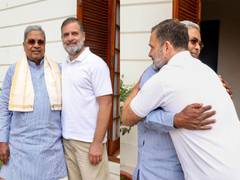 
      
      Siddaramaiah shares 'warm hug' with Rahul Gandhi
      
      