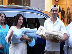 
      
      Divyanka, Vivek make first appearance with their newborn kids 
      
      
