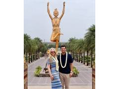 
      
      Tiffany Trump alongwith her husband, visits Akshardham Temple
      
      