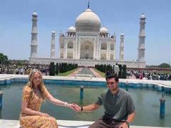 
      
       Tiffany Trump explores Taj Mahal with husband
      
      