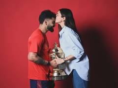 
      
      IPL 2026: Anushka plants a kiss on Virat Kohli's forehead
      
      