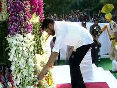 
      
      Revanth Reddy pays floral tribute at Martyrs Memorial
      
      