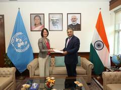 
      
      Receives credentials from UN Women in India Representative
      
      