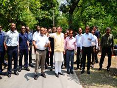 
      
      '3-B Garden' construction at Dhami's residence in Dehradun
      
      