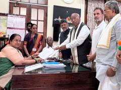 
      
      Rajya Sabha polls: Kharge files nomination from Karnataka
      
      