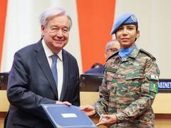 Indian woman peacekeeper Major Abhilasha Barak honoured