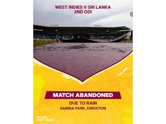 
      
      Rain washes out 2nd ODI as WI's series hopes fade
      
      