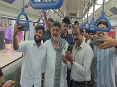 
      
      DK Shivakumar travels by Bengaluru metro to visit Kanakpura
      
      