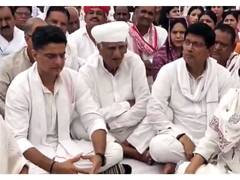 
      
      Congress' Sachin Pilot pays tribute to his father Rajesh Pilot
      
      