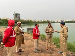 
      
      Telangana DGP CV Anand reviews rain-affected areas
      
      