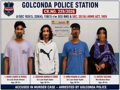 
      
      Golconda police apprehend four accused in murder case
      
      