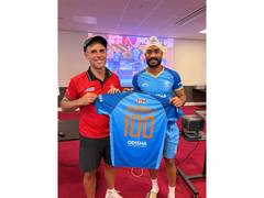 
      
      HI congratulates Jugraj on completing 100 international caps
      
      
