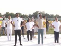 
      
      Brajesh Pathak participates in Yoga Camp
      
      