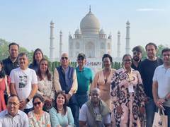 
      
      BRICS delegates visit Taj Mahal
      
      