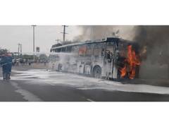 
      
      TGSRTC electric bus catches fire on Karimnagar-Hyderabad route; a
      
      