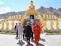 
      
      VP Radhakrishnan visits Buddha Park of Peace in Leh
      
      