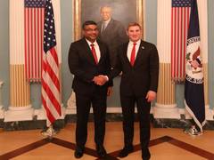 
      
      MeitY Secy Krishnan meets US Under Secy of State Helberg
      
      