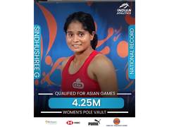 
      
      Pole vaulter Sindhushree enters her name in record books
      
      