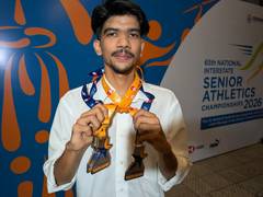 
      
      Akash scripts history with triple medal
      
      