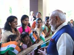 
      
      Indian diaspora greets PM Modi upon arrival at hotel in Victoria
      
      