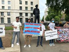 
      
      Baloch activists protest Pakistan at 10 Downing Street
      
      