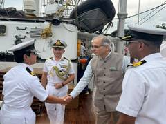 
      
      Indian envoy to US Vinay Kwatra visits INS Sudarshini
      
      