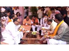 
      
      BJP President Nitin Nabin and CM Yogi enjoy mangoes at Dy CM Braj
      
      