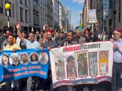 
      
      Baloch activists join London Kashmir march
      
      