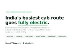 
      
      GreenEVCabs and OrbitMiles — Pune Mumbai EV Cabs Rewriting India
      
      