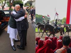 
      
      Guards on horseback, warm hug welcome PM Modi to Jakarta
      
      