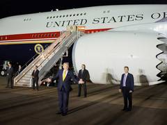 
      
      Trump says Air Force One sent to RAF Mildenhall to meet serviceme
      
      
