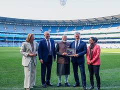 
      
      PM Modi gifts Waugh two-decade-old photograph during MCG visit
      
      