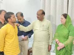 
      
      Om Birla hands over cheques in maternal death cases
      
      
