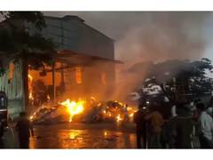 
      
      Massive fire breaks out at paper packaging factory
      
      