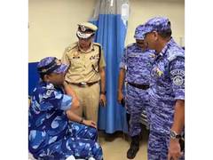 
      
      Delhi Police Commissioner visits hospital to meet injured police 
      
      