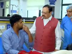 
      
      JP Nadda visits Lady Hardinge Hospital after RML
      
      