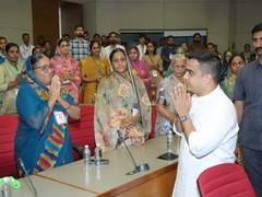 
      
      Gujarat Deputy CM distributes Rs 25 Lakh aid to families of GSRTC
      
      