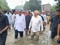 
      
      Gujarat CM reviews waterlogged areas overseeing rescue ops
      
      