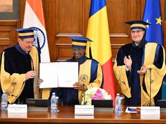 
      
      President conferred with Honorary Doctorate in Romania
      
      