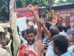 
      
      Teacher recruitment aspirants stage protest near Mayawati’s house
      
      