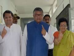 
      
      Bankipur bypoll: BJP's Ravi Shankar Prasad casts vote with family
      
      