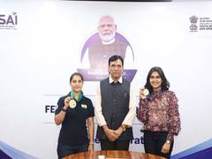 
      
      Mandaviya felicitates India's ISSF WC heroes Esha, Neeru
      
      